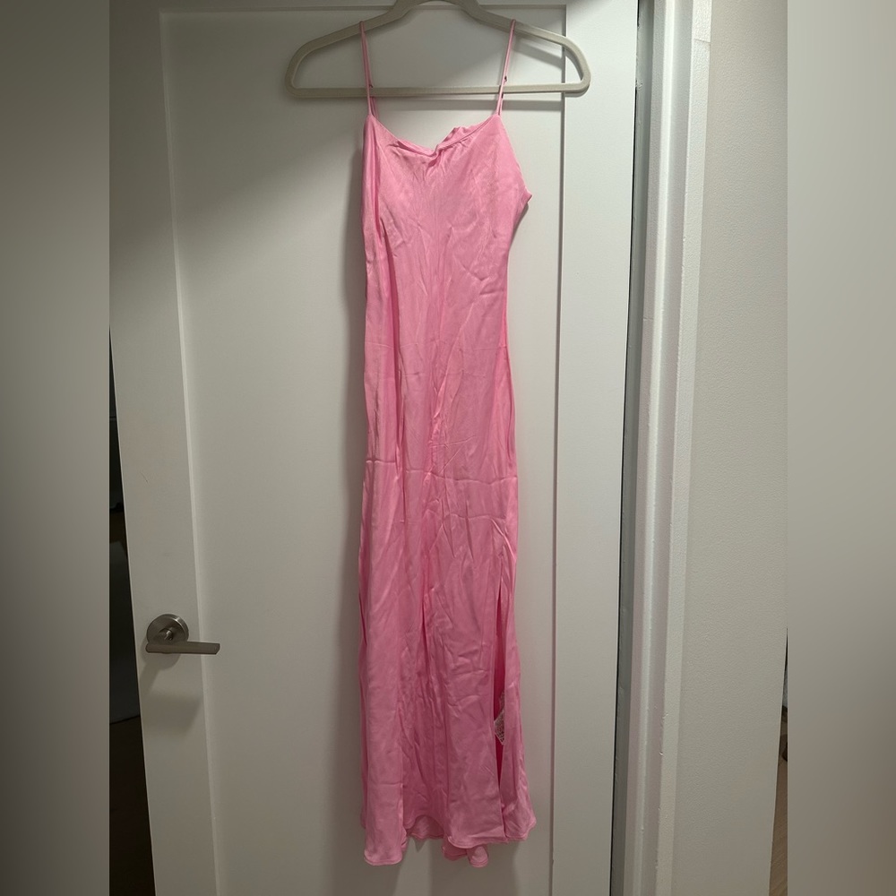 Silk maxi pink dress
